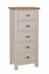 Ranby Truffle Bedroom 5 Drawer Narrow Chest