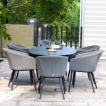 Maze - Outdoor Ambition 6 Seat Oval Dining Set - Flanelle