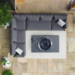 Maze Aluminium Oslo Corner Group with Rectangular Fire Pit Table- Charcoal