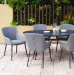 Maze - Outdoor Zest 6 Seat Oval Dining Set  - Flanelle