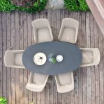 Maze - Outdoor Zest 6 Seat Oval Dining Set  - Taupe