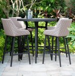 Maze - Outdoor Regal 4 Seat Round Bar Set - Taupe