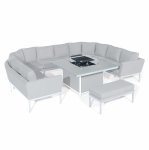 Maze - Outdoor Pulse U Shape Corner Dining Set With Fire Pit - Lead Chine