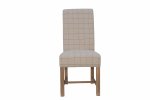 The Chair Collection Fabric Dining Chair - Check Natural (Pair)