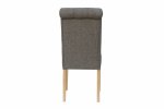 The Chair Collection Fabric Button Back Chair with Scroll - Dark Grey (Pair)