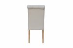 The Chair Collection Fabric Button Back Chair with Scroll - Natural (Pair)