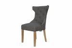 The Chair Collection Winged Button Back Chair with Metal Ring Dark Grey (Pair)