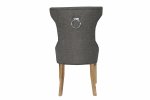 The Chair Collection Winged Button Back Chair with Metal Ring Dark Grey (Pair)