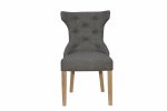 The Chair Collection Winged Button Back Chair with Metal Ring Dark Grey (Pair)