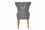 The Chair Collection Winged Button Back Chair with Metal Ring Light Gry (Pair)