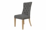 The Chair Collection Curved Button Back Chair - Dark Grey (Pair)