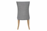 The Chair Collection Curved Button Back Chair - Light Grey (Pair)