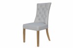 The Chair Collection Curved Button Back Chair - Natural (Pair)