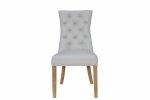 The Chair Collection Curved Button Back Chair - Natural (Pair)