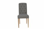 The Chair Collection Button Back Upholstered Chair - Dark Grey (Pair)