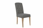 The Chair Collection Button Back Upholstered Chair - Dark Grey (Pair)