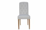 The Chair Collection Button Back Upholstered Chair - Natural (Pair)