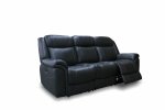 The Royal - George Power Reclining 3+2 Sofa Set - Genuine Leather - Grey