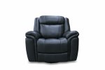 The Royal - George Power Reclining 3+1+1 Sofa Set - Genuine Leather - Grey