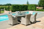 Maze Oxford 6 Seat Oval Fire Pit Dining Set With Venice Chairs