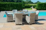 Maze Oxford 6 Seat Oval Fire Pit Dining Set With Venice Chairs