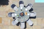 Maze Oxford 8 Seat Round Fire Pit Dining Set With Heritage Chairs