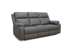 Renley Power Reclining 3 Seater - Genuine Leather - Grey