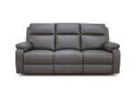 Renley Power Reclining 3 Seater - Genuine Leather - Grey