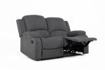 Boston Reclining 2 Seater Sofa - Black