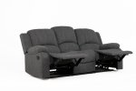 Boston Reclining 3 Seater Sofa - Black