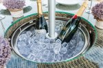 Maze Winchester 8 Seat Round Ice Bucket Dining Set With Heritage Chairs and Lazy Susan