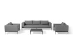 Maze Outdoor - Eve 3 Seat Sofa Set- Flanelle