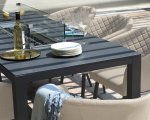 Maze - Outdoor Ambition 8 Seat Rectangle Dining Set With Fire Pit - Oatmeal