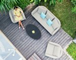 Maze - Outdoor Ambition 3 Seat Sofa Set - Oatmeal