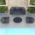 Maze - Outdoor Ambition 3 Seat Sofa Set - Flanelle