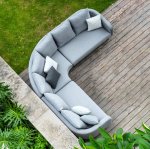 Maze - Outdoor Ambition Square Corner Sofa Dining Set With Rising Table - Flanelle