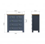 Haxby Oak Painted Bedroom 2 Over 3 Chest - Blue