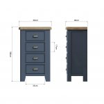 Haxby Oak Painted Bedroom 4 Drawer Chest - Blue