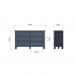 Haxby Oak Painted Bedroom 6 Drawer Chest - Blue