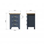 Haxby Oak Painted Bedroom Bedside Cabinet - Blue