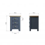 Haxby Oak Painted Bedroom Large Bedside Cabinet - Blue