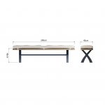 Haxby Painted Dining & Occasional 2.0m Cross Leg Dining Bench - Blue