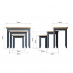 Haxby Painted Dining & Occasional Nest of 3 Tables - Blue