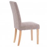 The Chair Collection Studded Dining Chair with Tweed Fabric (Pair)