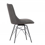 The Chair Collection Studded Back Chair with Ornate Legs - Grey (Pair)