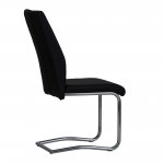 The Chair Collection Dining Chair with Chrome Legs - Dark Grey (Pair)