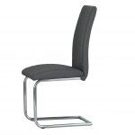 The Chair Collection Diamond Stitch Dining Chair, Chrome Legs Dark Grey (Pair)