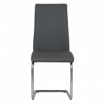 The Chair Collection Diamond Stitch Dining Chair, Chrome Legs Dark Grey (Pair)