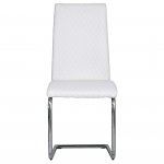 The Chair Collection Diamond Stitch Dining Chair, Chrome Legs - White (Pair)