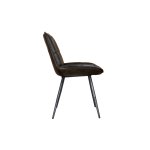 The Chair Collection Leather & Iron Chair - Dark Grey (Pair)